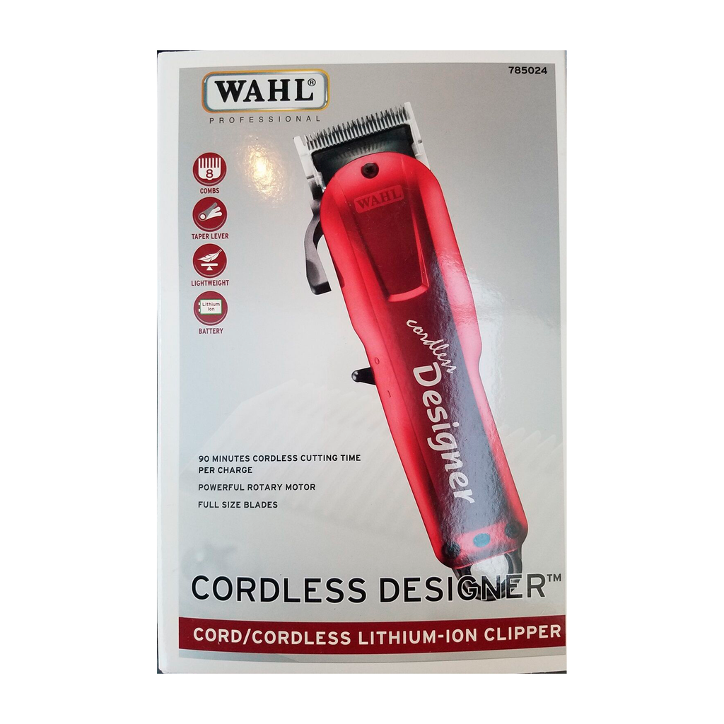 Wahl Professional Cordless Designer Clipper with 90  Minute Run Time Cord Cordless Convenience for Professional Barbers and Stylists Model 8591