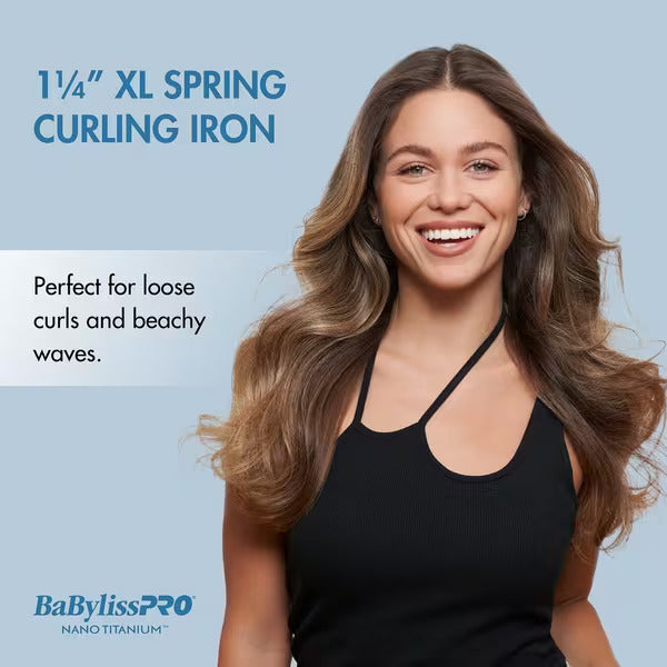 BaBylissPRO® Nano Titanium™ Limited Edition Black & Blue 1¼" Extended Barrel Curling Iron
