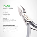 Cuticle Nipper D.01 Jaw 16 ( Stainless Steel ) - AdrianaBeautySupply