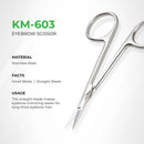 Eyebrow Scissors KM.603 ( Stainless Steel ) - AdrianaBeautySupply