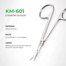 Eyebrow Scissors KM.601 ( Stainless Steel ) - AdrianaBeautySupply