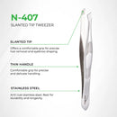 EyebrowTweezer N.407 ( Stainless Steel ) - AdrianaBeautySupply