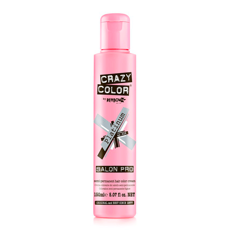028 Platinum | Crazy Color Semi-Permanent Hair Color - AdrianaBeautySupply II