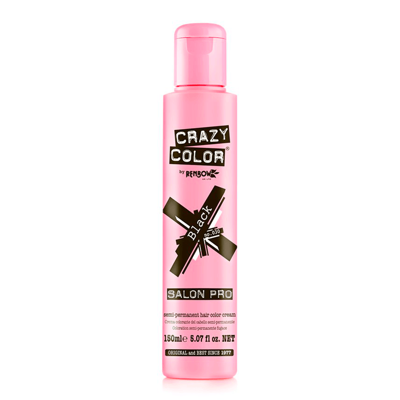 030 Black | Crazy Color Semi-Permanent Hair Color - AdrianaBeautySupply II