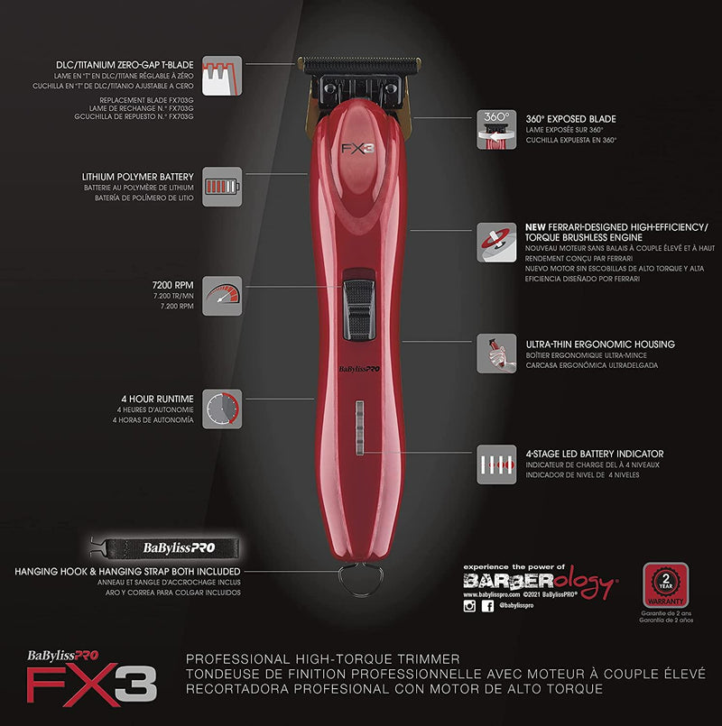 BaBylissPro FXX3 Trimmer - AdrianaBeautySupply II