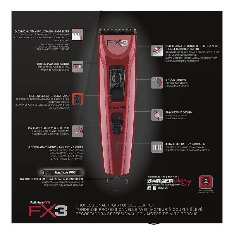BaBylissPro FXX3 Clipper - AdrianaBeautySupply II