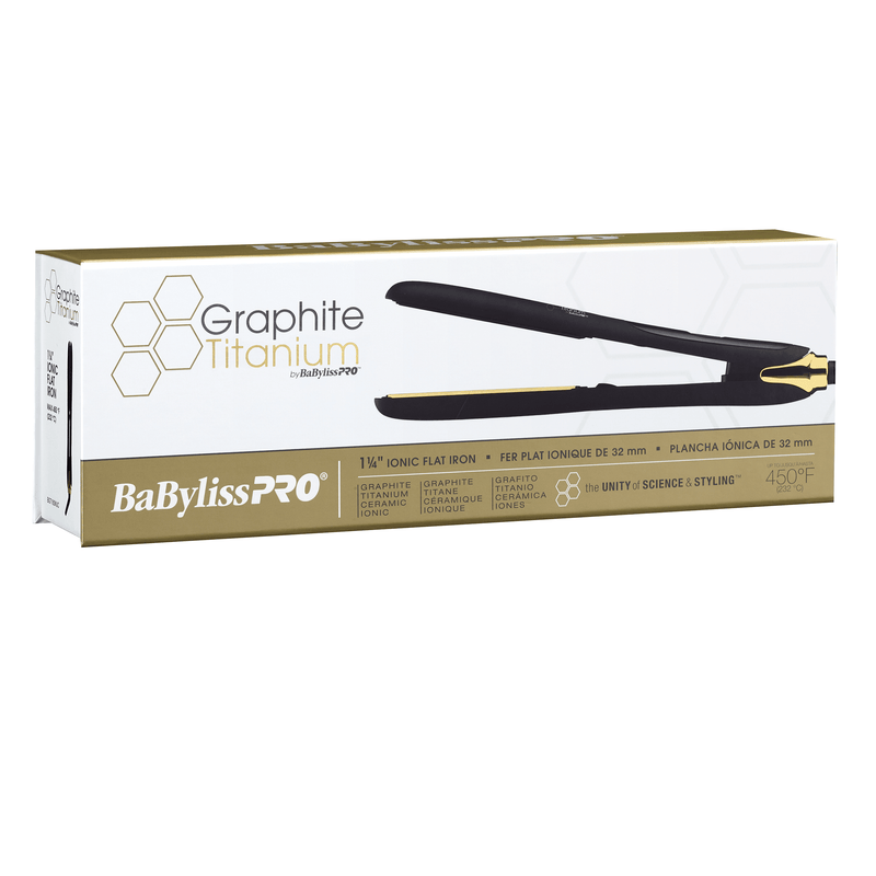 BABYLISS PRO GRAPHITE TITANIUM IONIC FLAT IRON - 1 1/4"