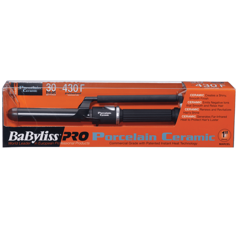 BaBylissPro™ Porcelain Ceramic™ 1" Marcel Curling Iron