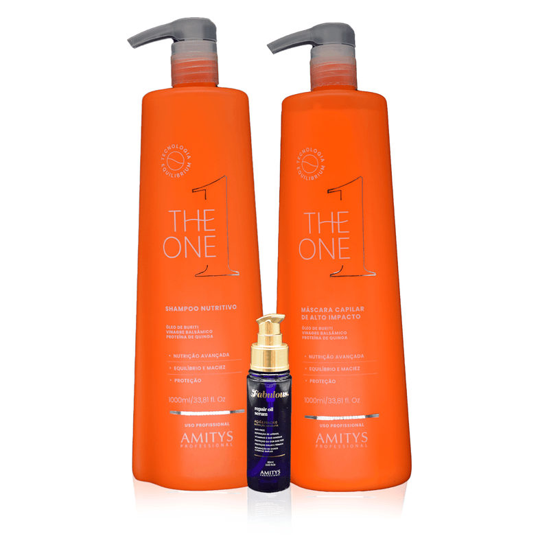 The One Nutrition Kit (Shampoo 1000ml + Mask 1000 ml + Serum)  Kit