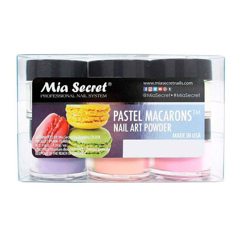 Pastel Macarons  Acrylic Powder 6 Pcs Collection Mix