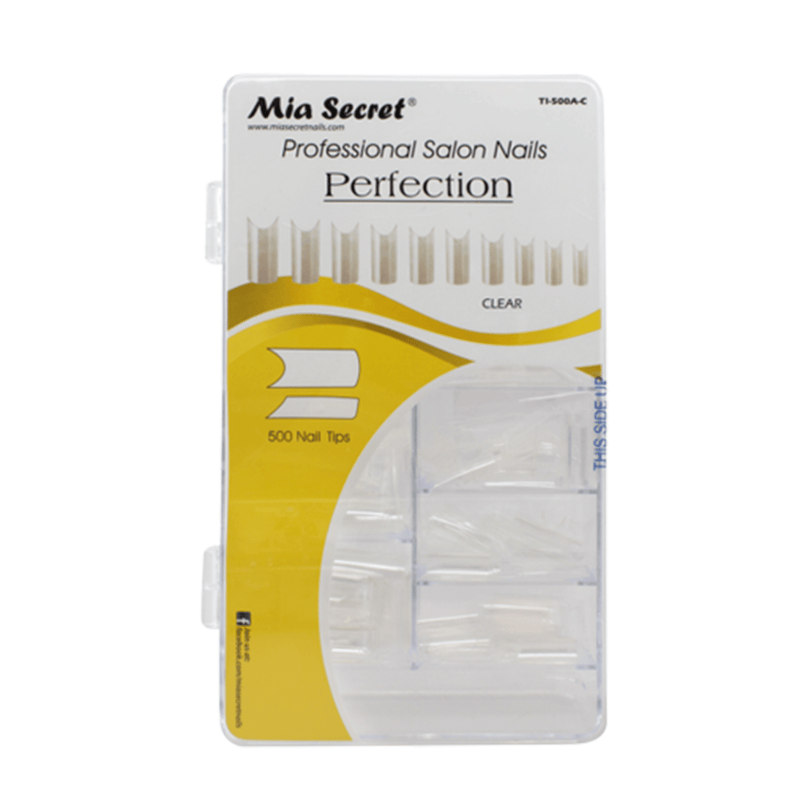 Clear - Perfection Nail Tips 500 Blister Case - AdrianaBeautySupply II