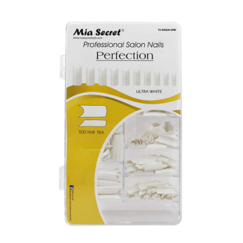 Ultra White - Perfection Nail Tips 500 Blister Case - AdrianaBeautySupply II