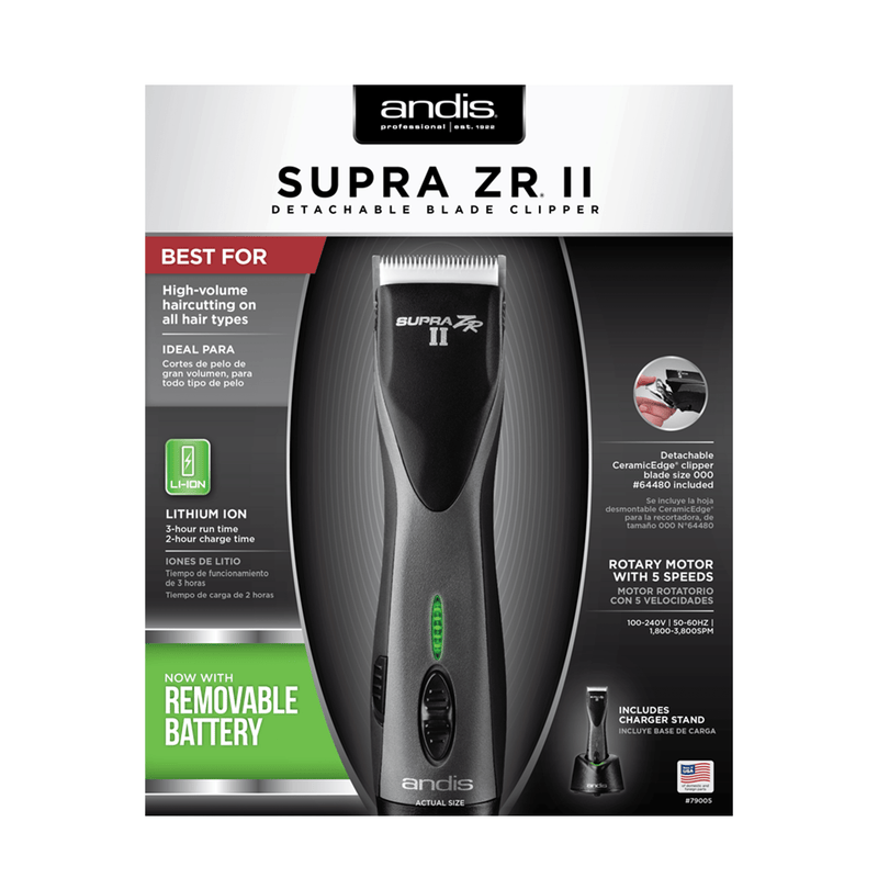 Supra ZR® II Cordless Detachable Blade Clipper - AdrianaBeautySupply II