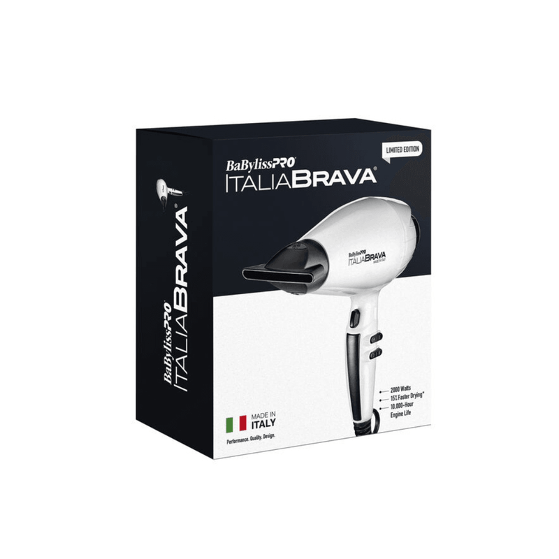 BaByliss PRO Limited Edition Italia Brava Hair Dryer (White) - AdrianaBeautySupply II