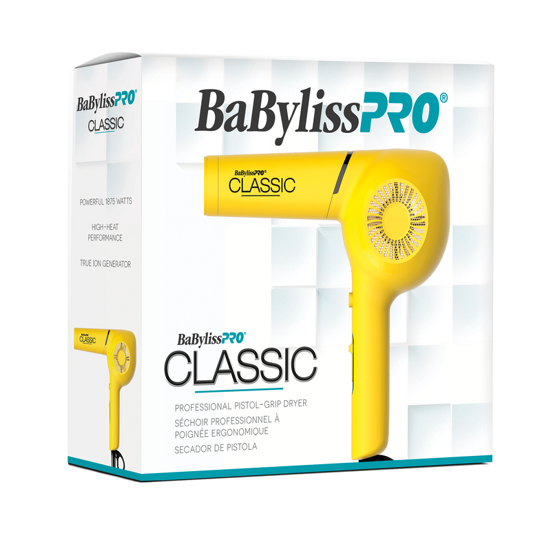 BaBylissPRO CLASSIC Profesional Pistol - Grip Dryer - Yellow