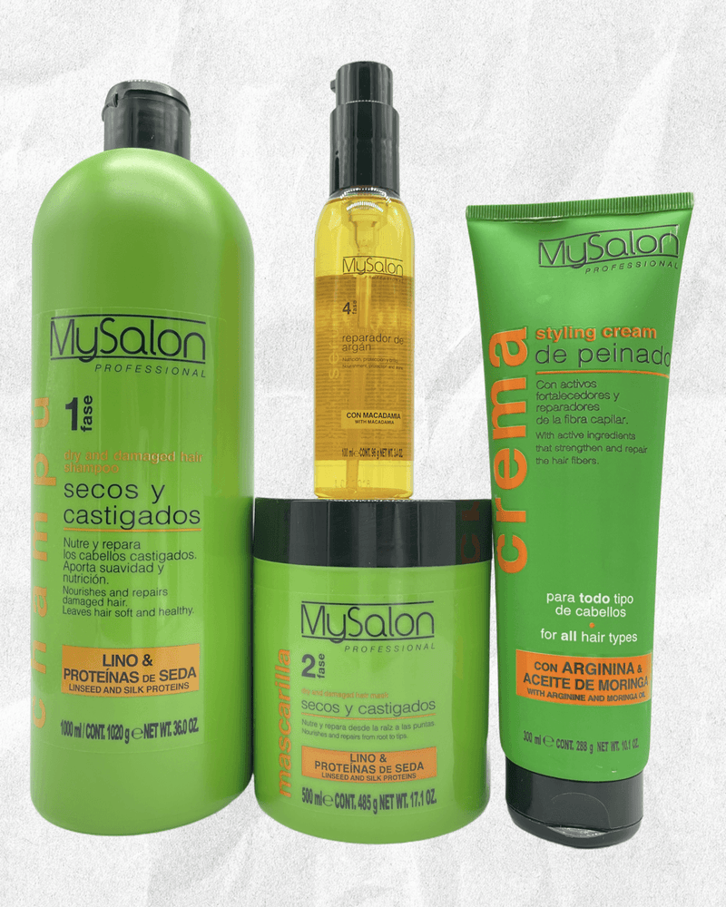 My Salon Professional Secos y Castigados con Lino & Proteinas de Seda Kit